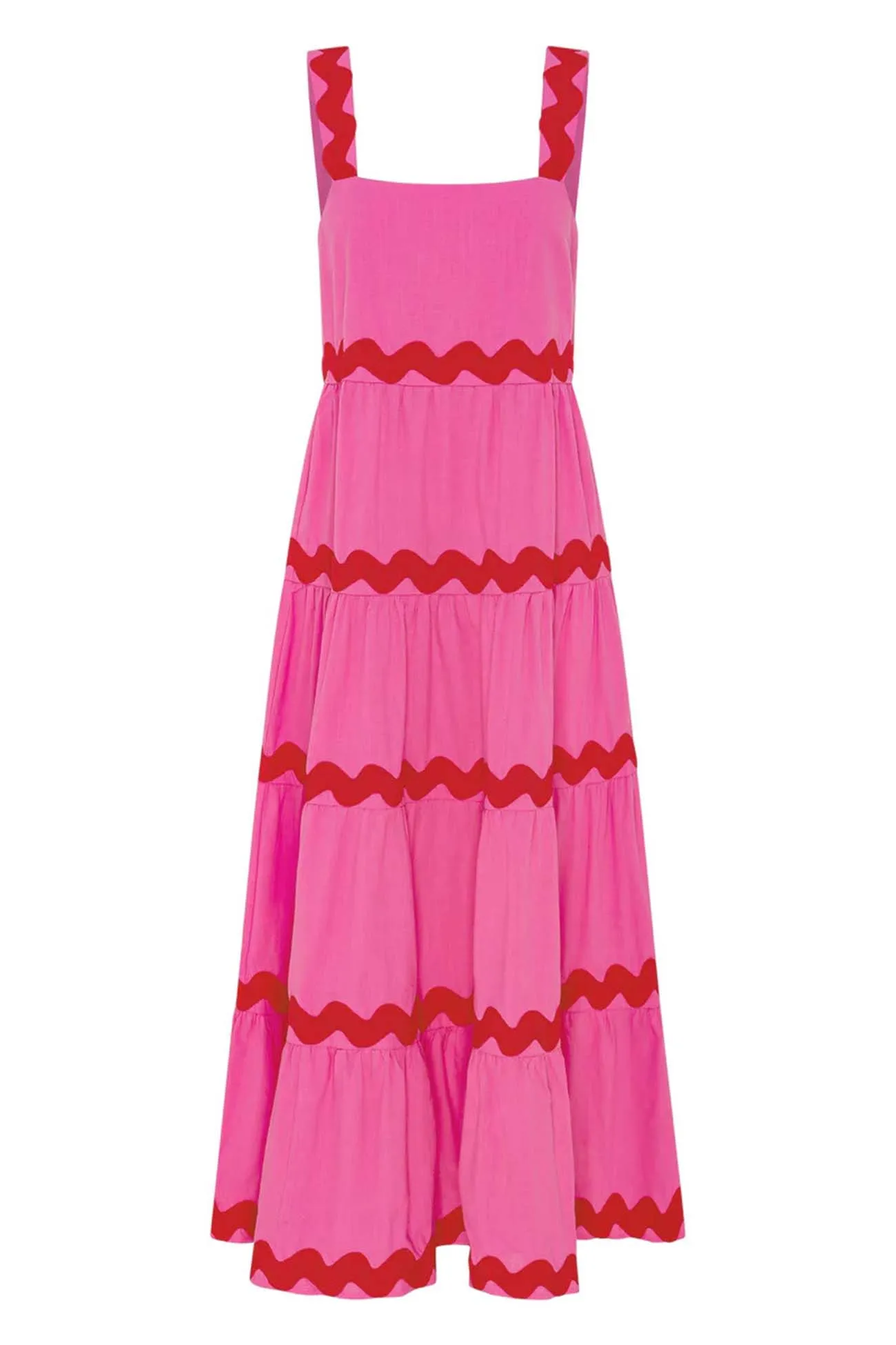 Ripple Stripe Tiered Cami Dress