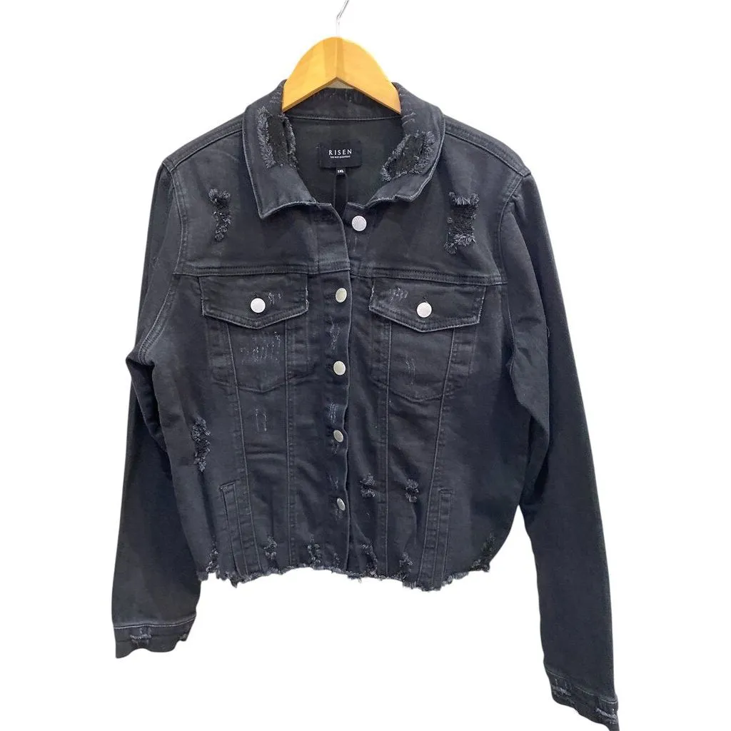 Risen NWT Distressed Denim Jacket - Size XL