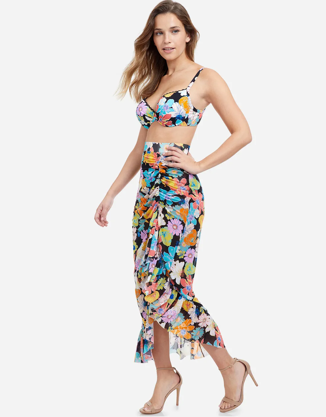 Rising Sun Ruffle Skirt - Black