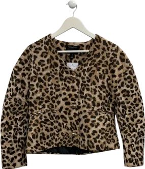 River Island Brown Leopard Print Structured Blazer UK 6
