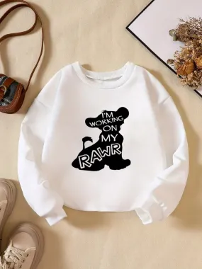 Roarrring Lion Print Sweatshirt - Soft, Casual, Long Sleeve Top for Toddler Boys - Perfect for Spring and Fall Seasons