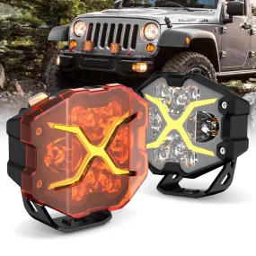 Rock Series |  4-inch Rock X-Line DRL LED Pod Lights Driving Beam