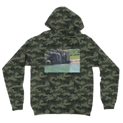 Rock Waterfall Camouflage Adult Hoodie