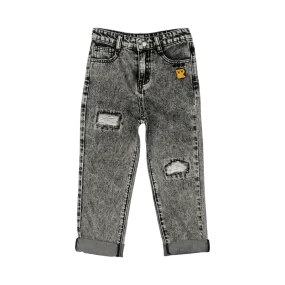 ROCK YOUR BABY KEITH RIPPED JEANS CHARCOAL