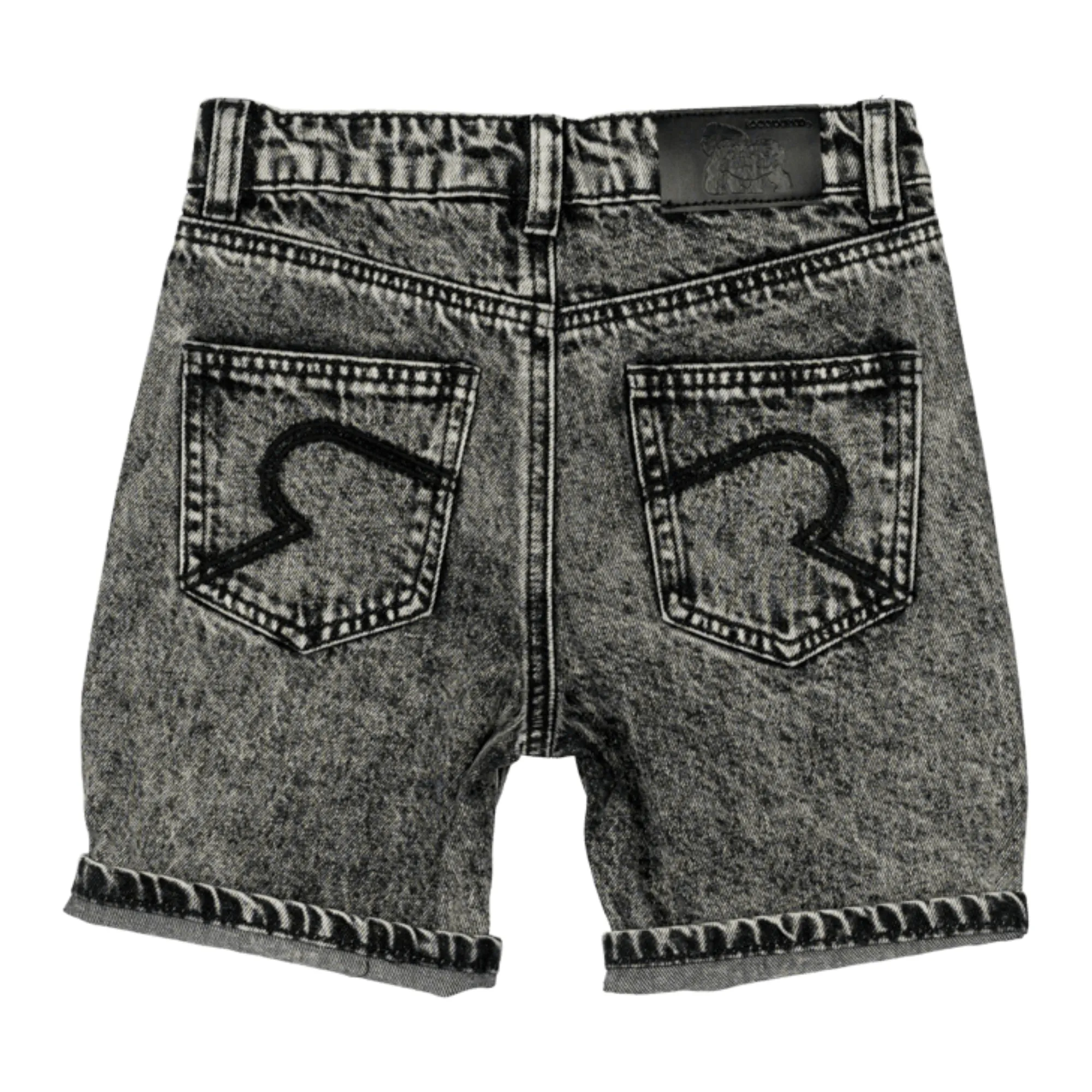 Rock Your Kid - Ripped Denim Shorts in Charcoal