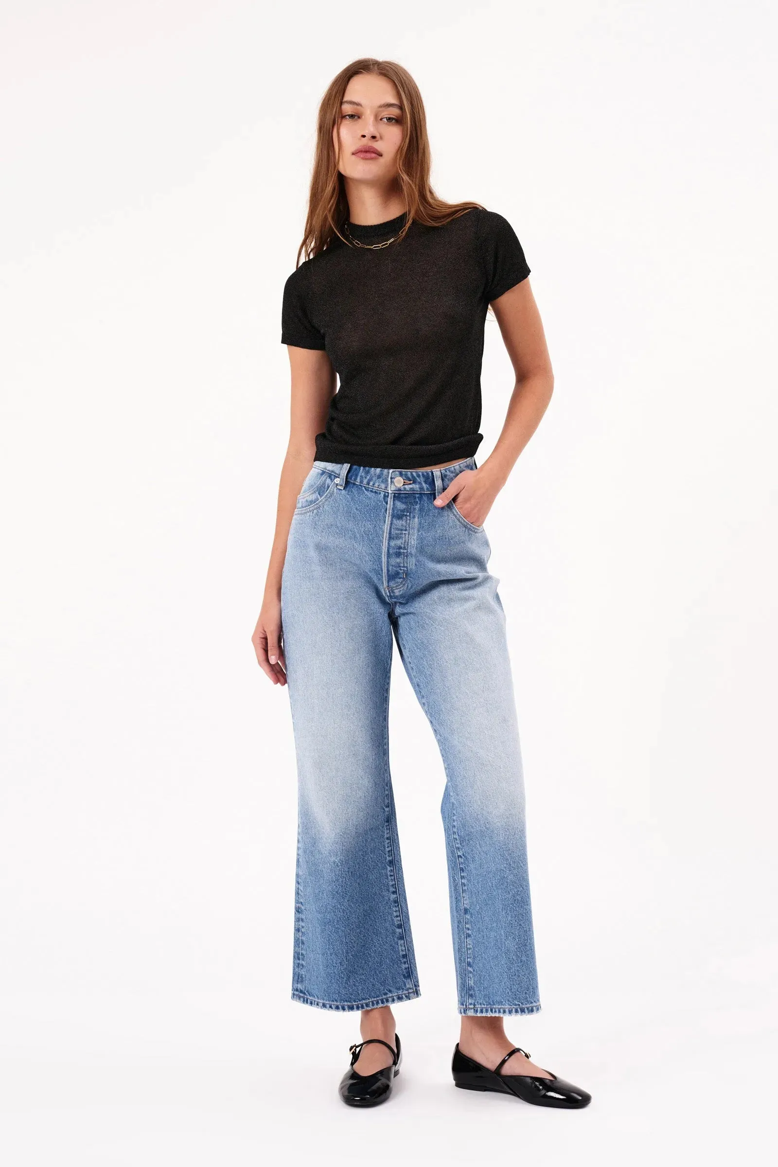 Rollas Classic Flare Crop Jean Sienna