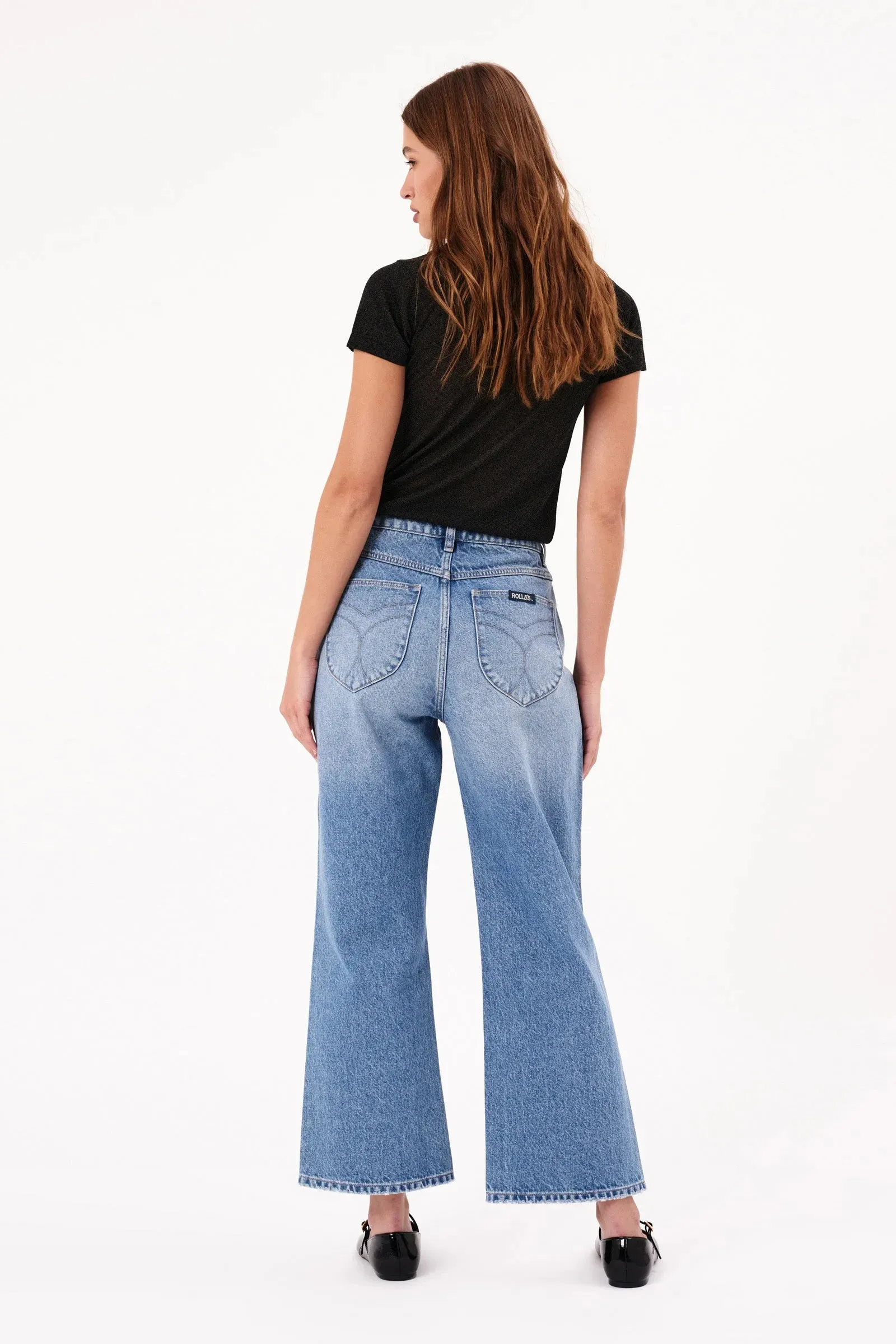 Rollas Classic Flare Crop Jean Sienna