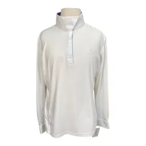 Romfh 'Sarah' Show Shirt in White/Blue Spring Collar - Children's XL