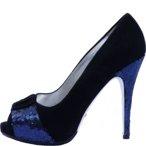RON WHITE SEQUIN EMBELLISHED PUMP