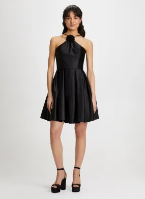 Rose Detail Halter Neck Dress
