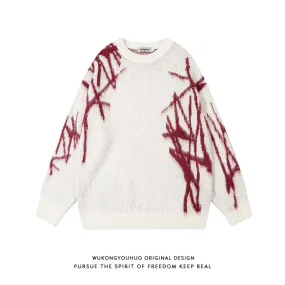 Round neck sweater men and women autumn loose couple pullover