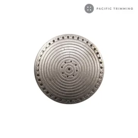 Round Patterned Nickel Shank Button