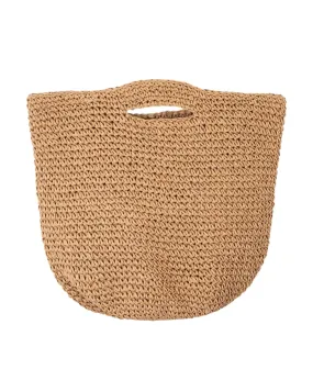 Round Straw Bag - Natural