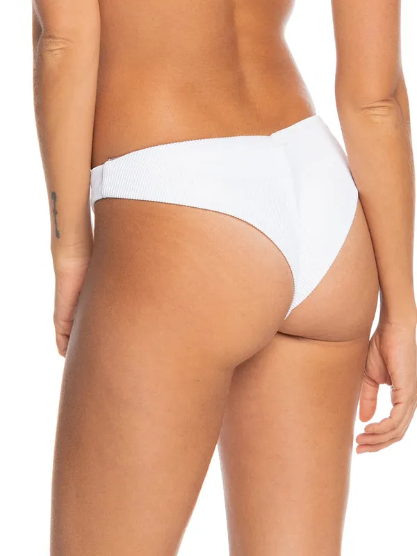 Roxy Rib Roxy Love Cheeky High Leg Bottom-Bright White