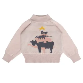 Roze kersttrui voor baby's