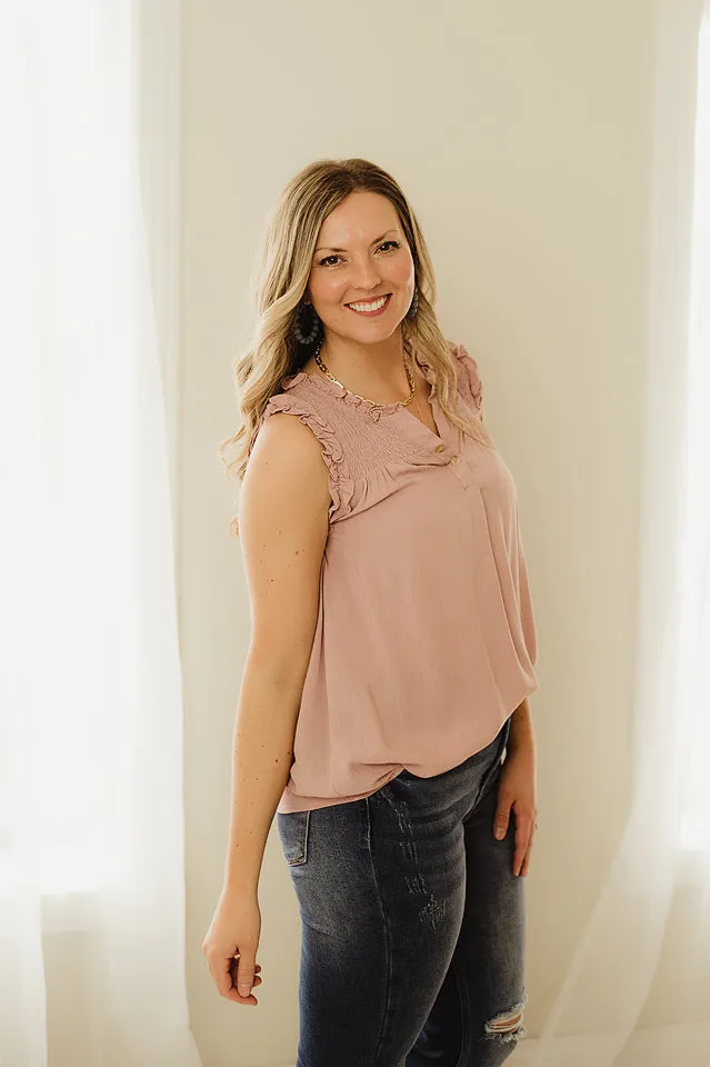 Ruched Sleeveless Top