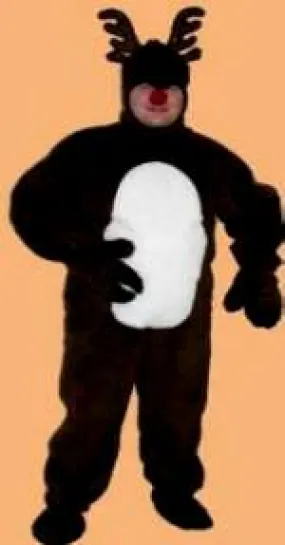 Rudolph the Red Nose Reindeer Costume Mascot w/Hood