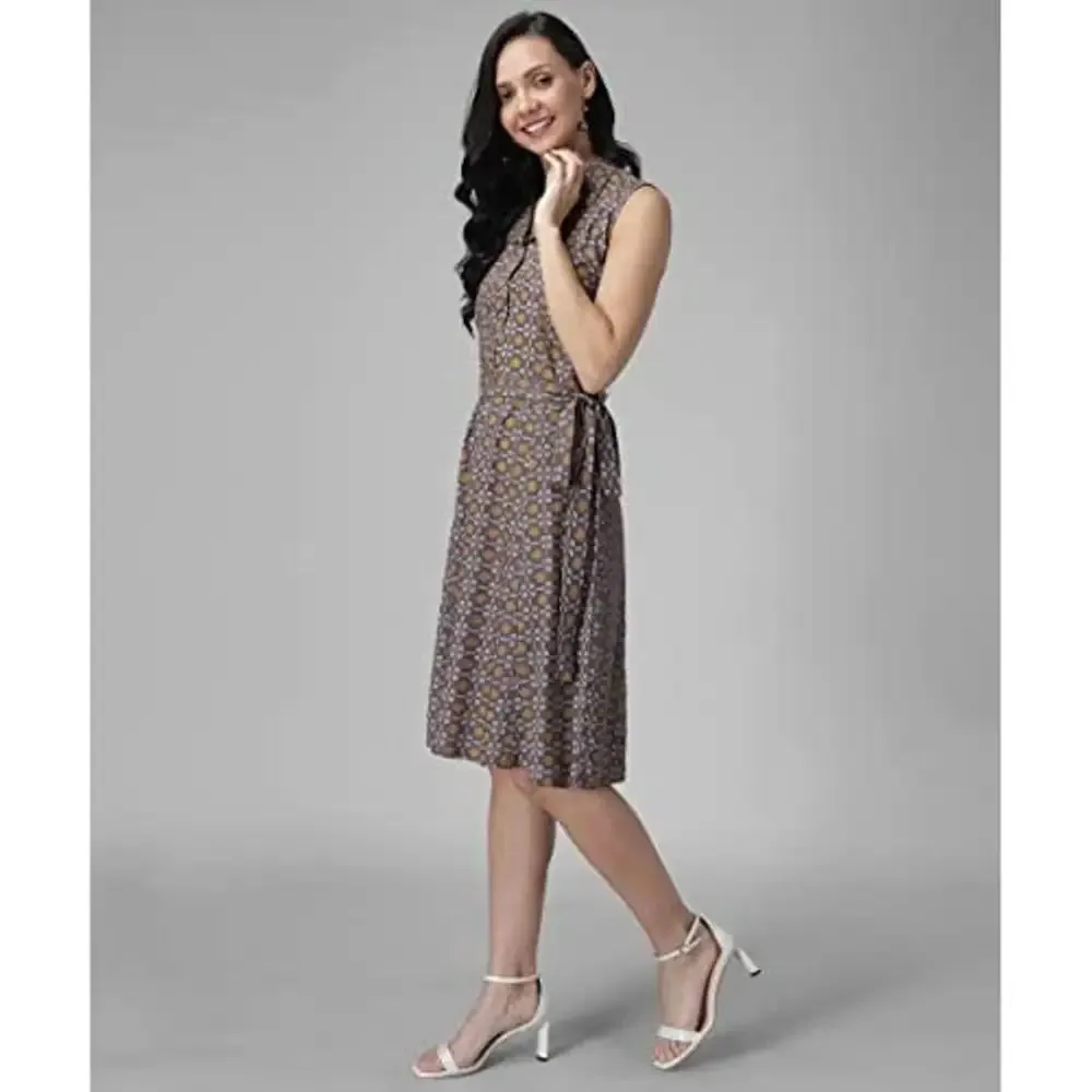 RUDRAKRITI Women's Fit And Flare dress