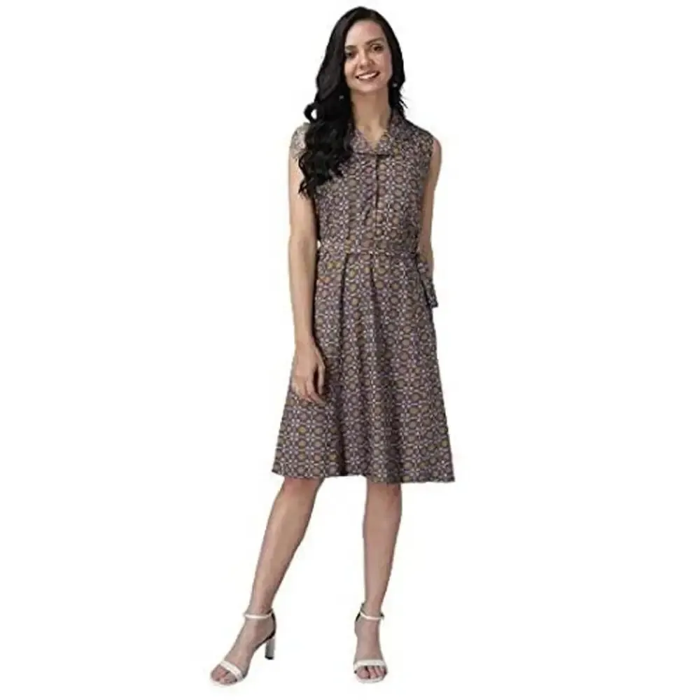 RUDRAKRITI Women's Fit And Flare dress