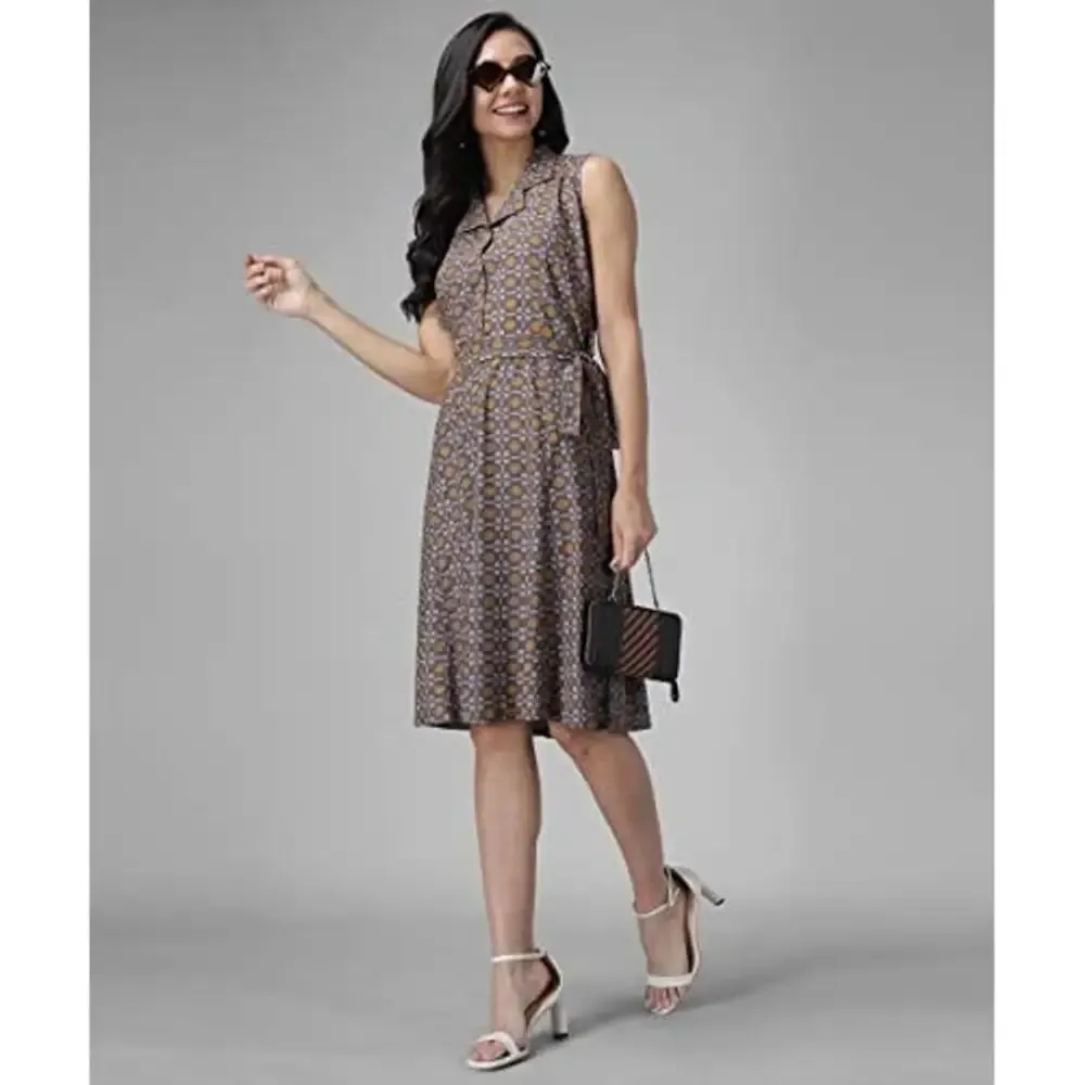 RUDRAKRITI Women's Fit And Flare dress