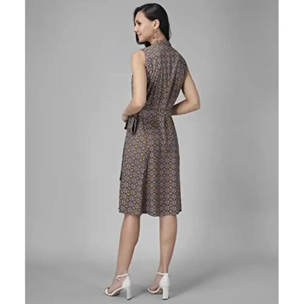 RUDRAKRITI Women's Fit And Flare dress