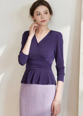 RUFFLE ELASTIC PLEATED TOPS