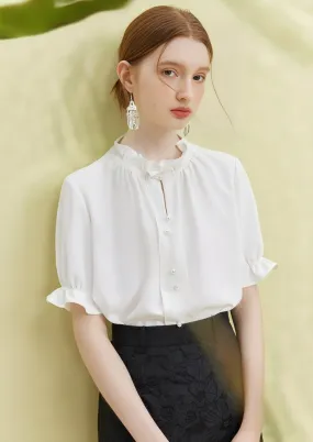 RUFFLE SHORT SLEEVE FRENCH TOP