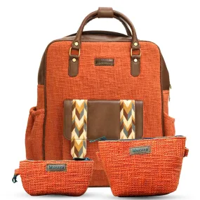 Rust Backpack combo(Includes Backpack,Vanity Pouch and Glass case)