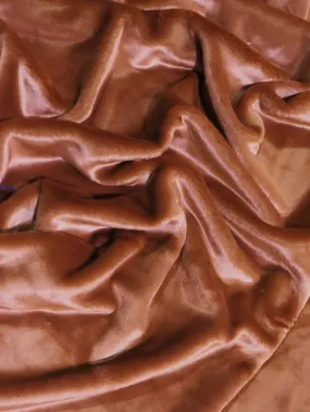 Rust Half Shag Faux Fur Fabric (Beaver)(Knit Backing) / Sold By The Yard