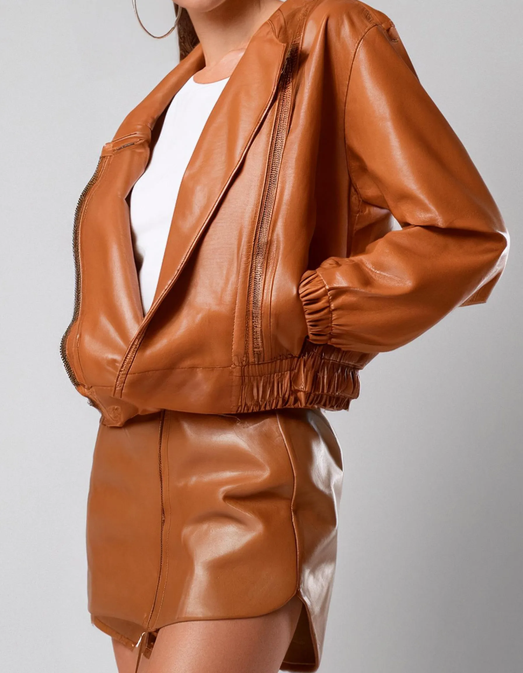 Rusty Orange Leather Jacket