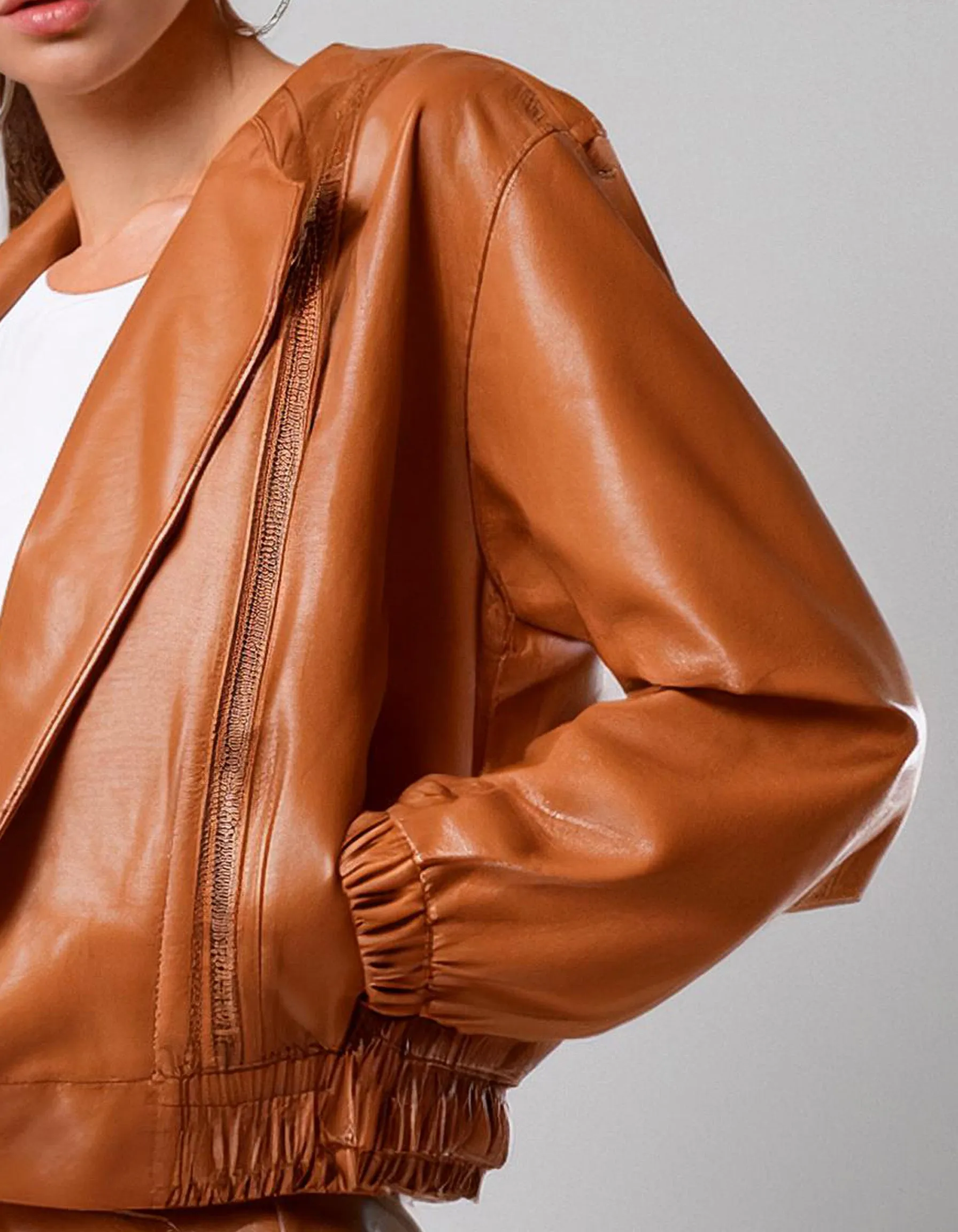 Rusty Orange Leather Jacket