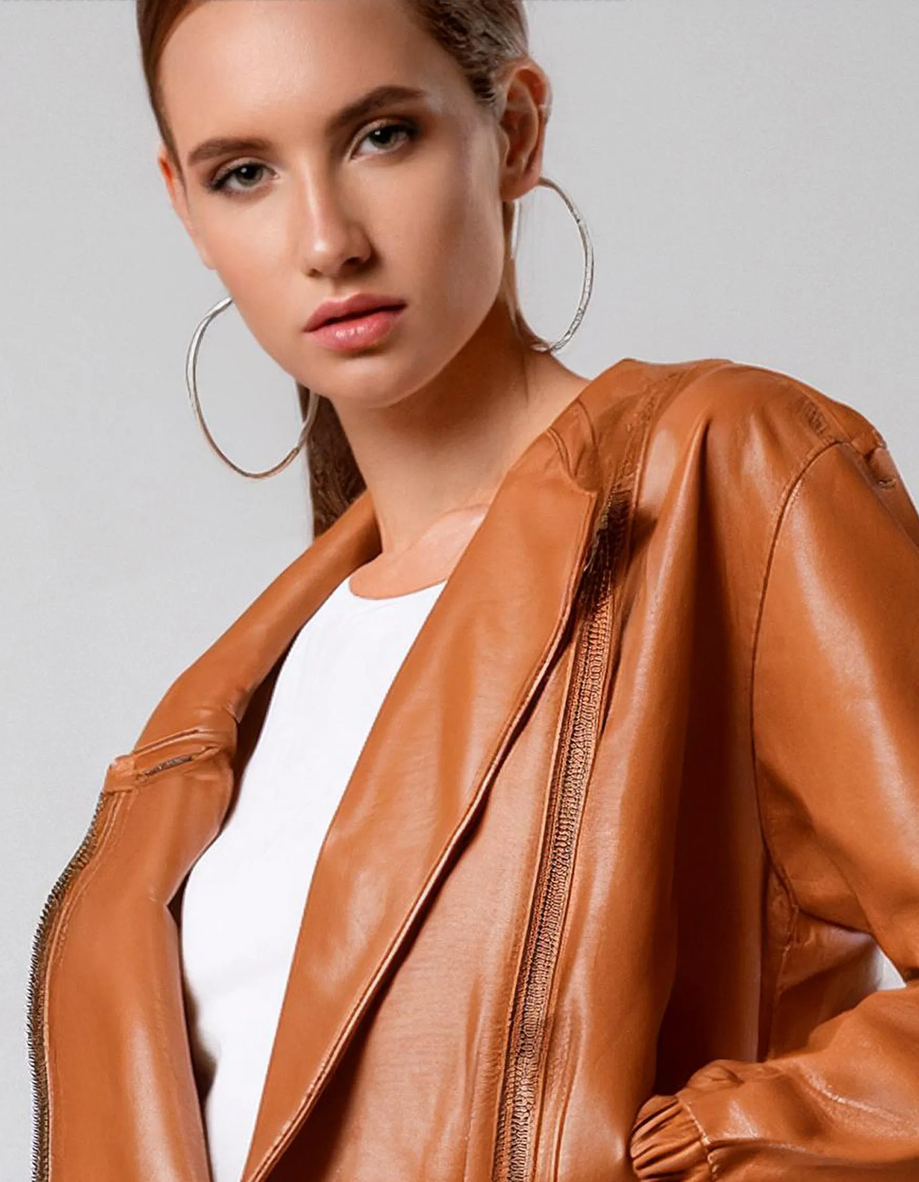 Rusty Orange Leather Jacket