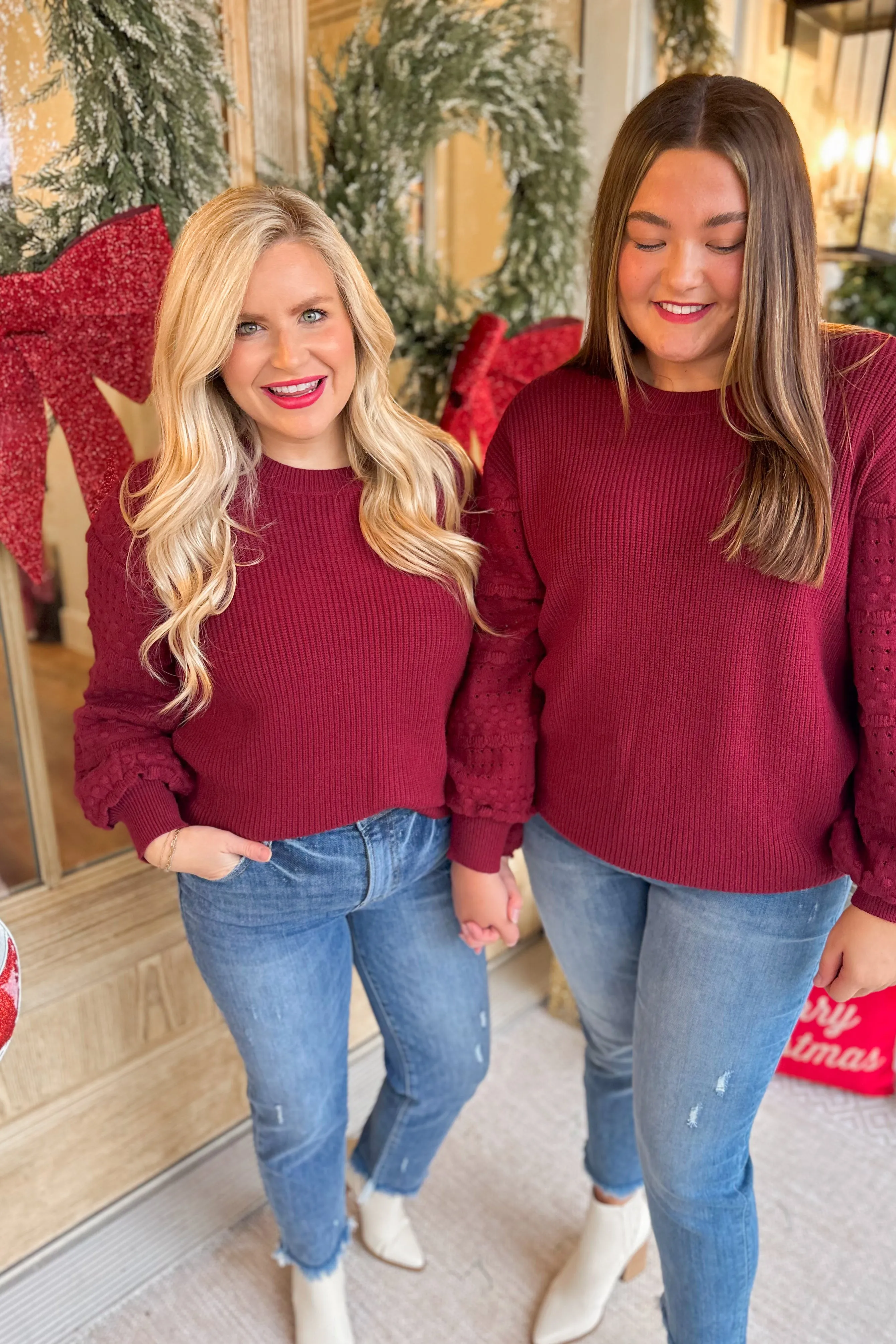 Ruth Textured Ruffle Detail Long Sleeve Sweater *FINAL SALE*