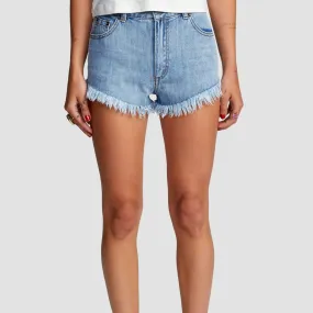 RVCA Elle Denim Shorts Chalk Blue - Womens