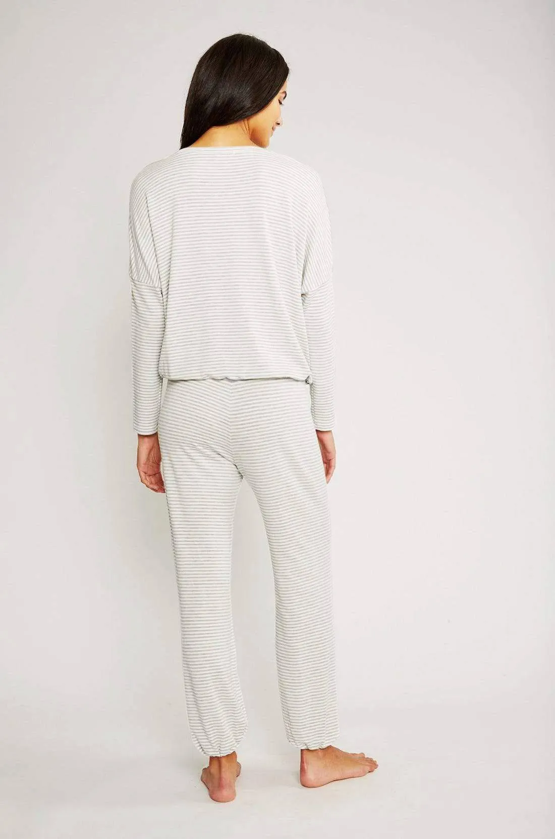 Sadie Stripes Modal Slouchy Pants Grey