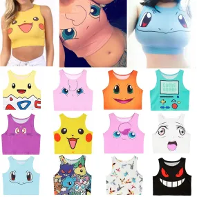 Sailor Moon Crystal Crop Tops Vest Tank Tops Shirt
