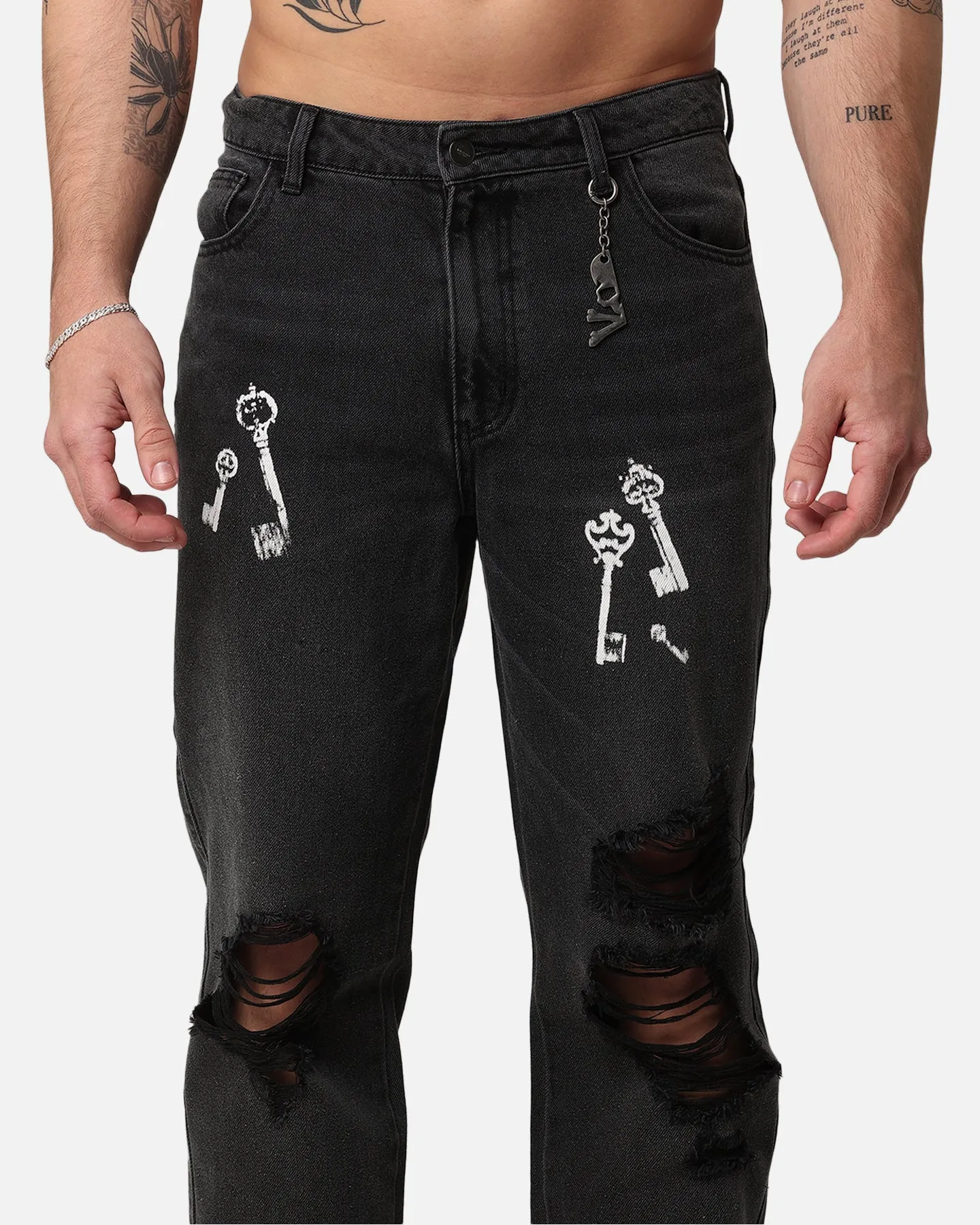 Saint Morta Skeleton Key Psykhe Jeans Black Shadow