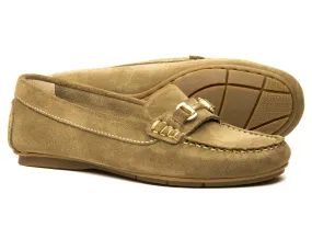 SALE CHELTENHAM Womens Light Brown Mushroom Nubuck Buckle Loafer by Orca Bay