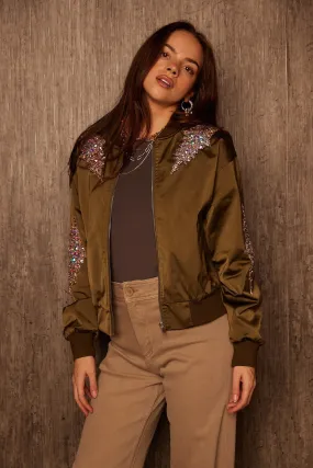 SALE - Nathan Jeweled Embellished Bomber Jacket