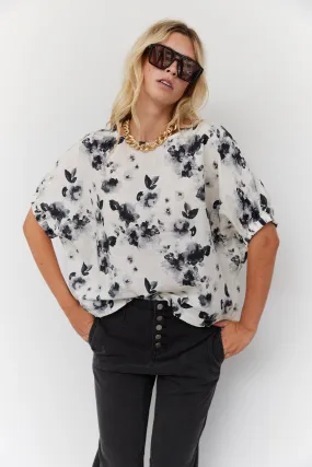 SALE - Neil Puff Sleeve Printed Blouse