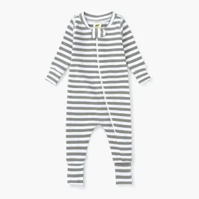 SALE - One-Piece Baby Pajamas_Grey Classic Stripe