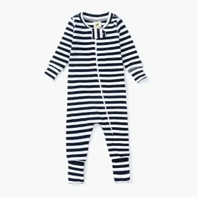 SALE - One-Piece Baby Pajamas_Navy Classic Stripe
