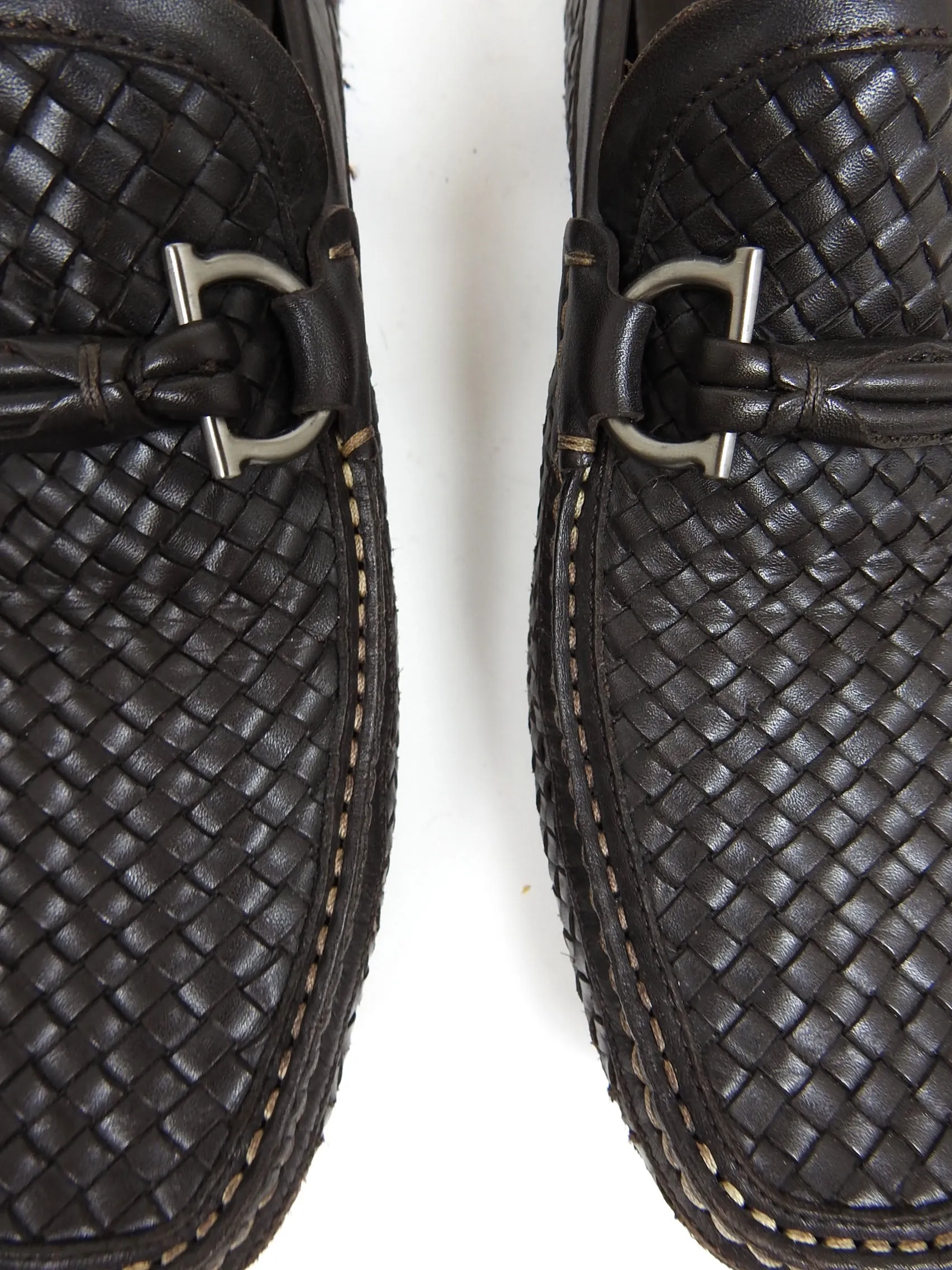 Salvatore Ferragamo Woven Leather Loafers Size 11.5