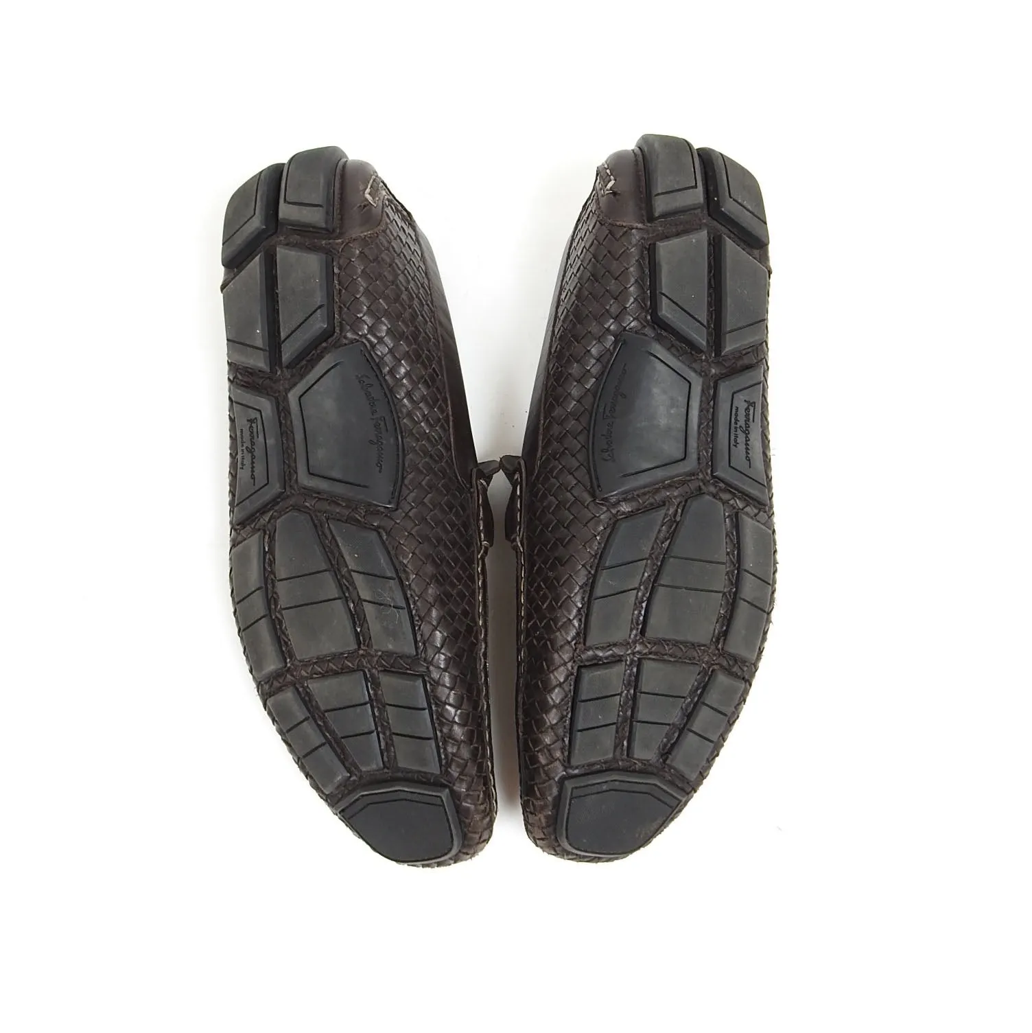Salvatore Ferragamo Woven Leather Loafers Size 11.5