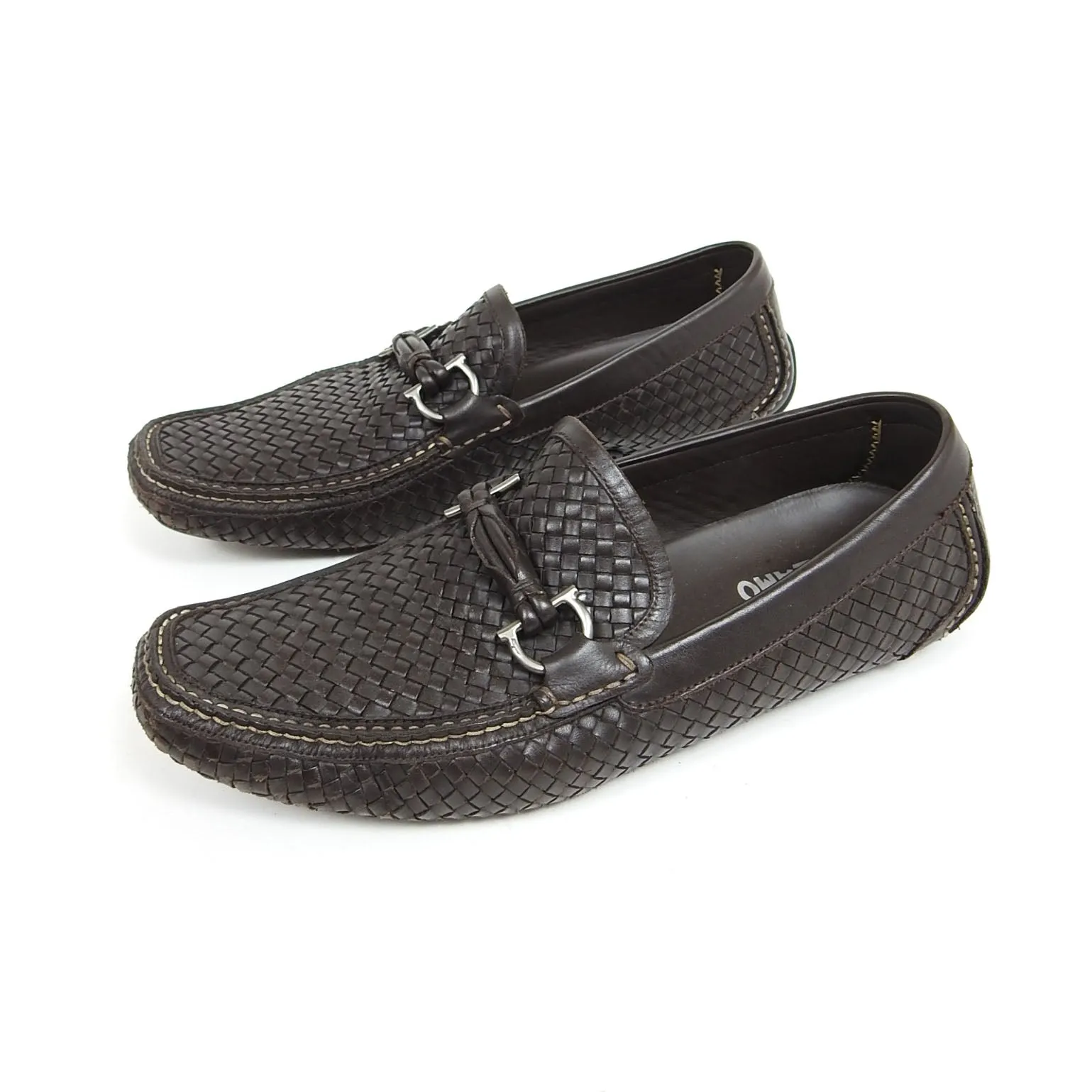 Salvatore Ferragamo Woven Leather Loafers Size 11.5