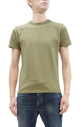 Samurai Jeans T-shirt Men's Plain Short Sleeve French Terry Fabric Tee Inlay Loopwheele T-Shirt SJST24-RIM Aokuchiha Faded-Olive