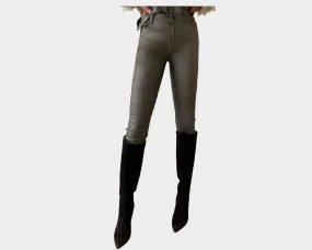 Sand Rust Taupe Subtle Metallic Vegan stretch jeans - The Milano