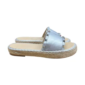 Sandals Flats By Wanted In Silver, Size:7