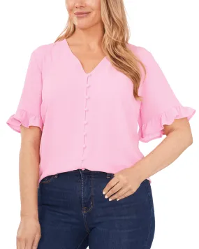 Sara Button Front Top | SWEET PINK