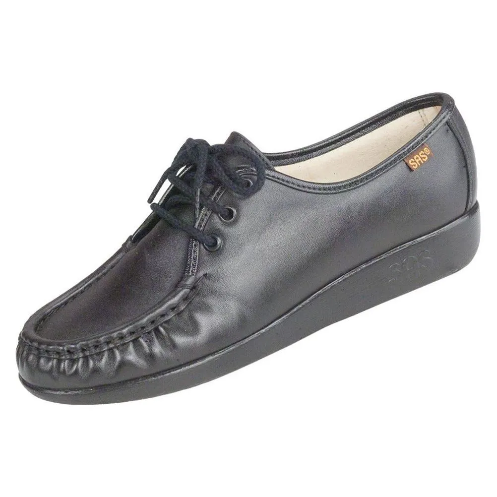SAS Women's Siesta Lace Up Loafer in Black Wide